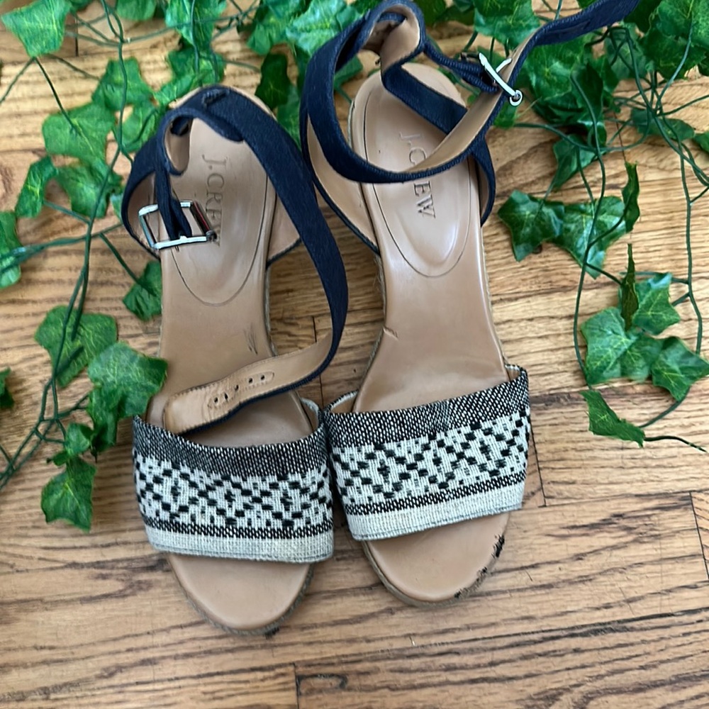 J Crew espadrilles- worn!  See pics for marks/ Stains. Shave a lot of life left.